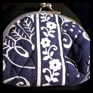 Kiss kiss Coin Purse Twirly Birds Navy